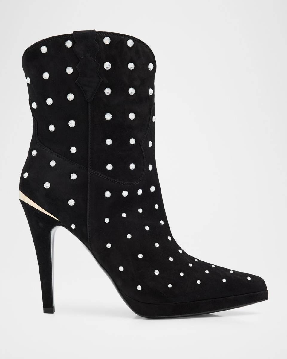 Dublin Crystal Suede Ankle Boots